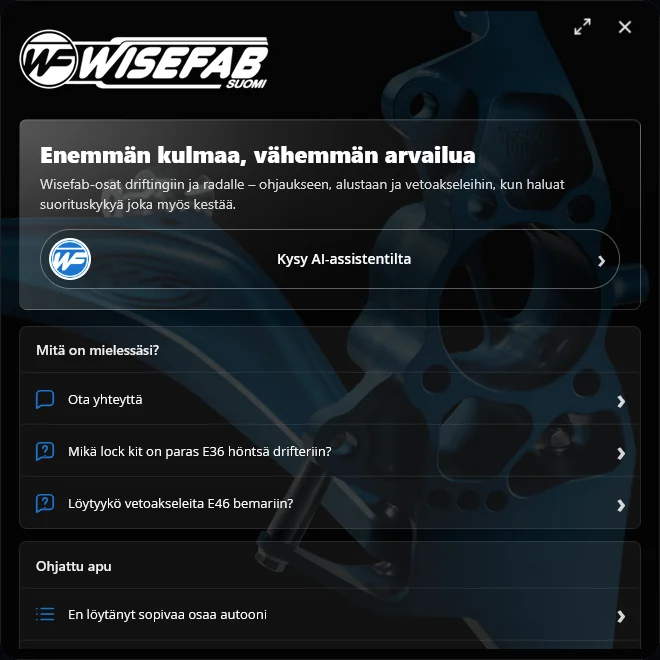 Wisefab.fi Neuwon-chatin aloitusnäkymä